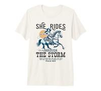 She Rides Through The Storm Psaum 46:5 Verse T-Shirt Haut de Gamme