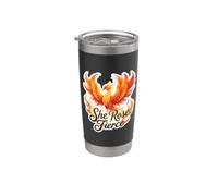 She Rose Fierce Phoenix Rising Ashes Hardship Ladies Gobelet isotherme en acier inoxydable double paroi