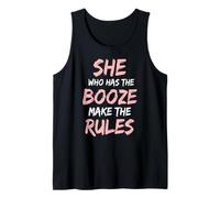 She Who Has The Booze Make Rules Funny Bartender Women Débardeur