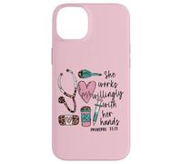 She Works Willingly with Her Hands for Pink Nurse Girlfriend Coque pour iPhone 14 Plus