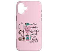 She Works Willingly with Her Hands for Pink Nurse Girlfriend Coque pour iPhone 16 Plus