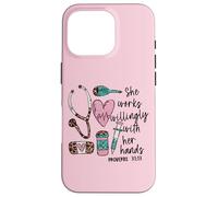 She Works Willingly with Her Hands for Pink Nurse Girlfriend Coque pour iPhone 16 Pro