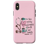 She Works Willingly with Her Hands for Pink Nurse Girlfriend Coque pour iPhone X/XS