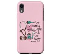 She Works Willingly with Her Hands for Pink Nurse Girlfriend Coque pour iPhone XR