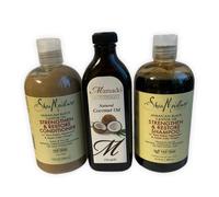 Shea Moisture Jamaïcain Noir Ricin Huile Shampoing & Revitalisant Coco Huile X 3
