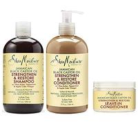 Shea Moisture Jamaican Black Castor Oil Combination Pack - Strengthen, Grow & Restore System - 13oz Shampoo, 13oz Conditioner, 12oz Treatment Masque