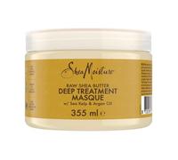 SheaMoisture Raw Shea Butter - Masque Capillaire - Soin Hydratant Intense à l’Huile d’Argan et au Varech - Crème Bouclante Sans Sulfate - Pour Cheveux Épais, Secs ou Bouclés - 1 x 355 ml