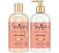 Shea Moisture Nettoie et Condition Lot - Noix De Coco & Hibiscus Boucle et Shampoing Brillance & boucle et Conditionneur Brillance 384ml bouteilles