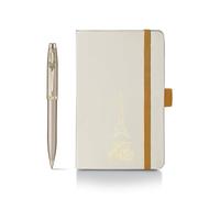 Sheaffer 100 Emily in Paris 9377 Collection Stylo à bille et petit carnet relié avec détails dorés PVD et clip en forme de nœud