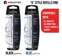 Sheaffer Classique Recharges & Encre Bouteilles,Noir & Bleu,Pour Plupart Modèles