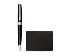Sheaffer Gift Set 300 9325 Glossy Black Ballpoint Pen with Gold Plated Trims and