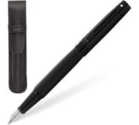 Sheaffer Lot de 300 stylos laqués noirs mats avec bordures PVD et pochette assortie (fontaine, pointe fine)