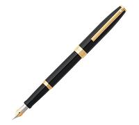 Sheaffer Sagaris Gloss Black Fountain Pen with Gold Tone Trim and Fine Nib