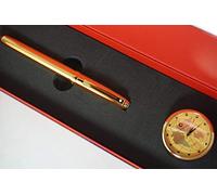 Sheaffer Sinature Limited Collection Prelude avec corps en or 22 carats et stylo roller et horloge de bureau Sheaffer assortie