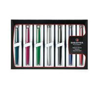 Sheaffer Stylos à bille rechargeables VFM vibrants, amusants et modernes avec rendez-vous en nickel poli - 7 couleurs assorties