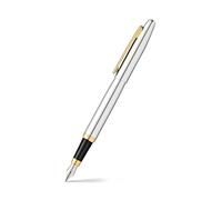 Sheaffer VFM Chrome Fountain Pen with Gold Tone Appointments and Medium Nib