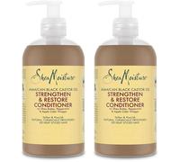 Sheamoisture Après-Shampooing Strengthen & Restore Pour Les Cheveux Naturels, Chimiquement Traités Ou Coiffés À Chaud Huile De Ricin Noir De Jamaïque 2 X 384 Ml[Z1175]