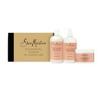 SheaMoisture Coffret Cadeau Curl & Shine, Shampooing 348 ml, Après-Shampooing 384 ml, Soin Sans Rinçage 326 ml, Cheveux Bouclés et Crépus, Hydratation, Anti-Frisottis, Huile de Noix de Coco & Hibiscus