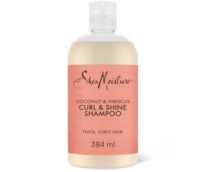 SheaMoisture Curl & Shine - Shampooing à la Noix de Coco et à l’Hibiscus - Soin pour Cheveux Épais et Bouclés - Sans Sulfates, à l’Huile de Coco et au Beurre de Karité - 1 x 384 ml