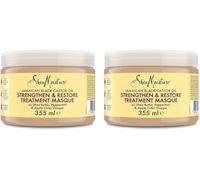 Sheamoisture Masque De Traitement Pour Les Cheveux Strengthen & Restore Pour Les Cheveux Naturels, Traités Chimiquement Ou Coiffés À Chaud Huile De Ricin Noir De Jamaïque 2 X 355 Ml[Z1178]