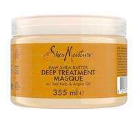 SheaMoisture Raw Shea Butter - Masque Capillaire - Soin Hydratant Intense à l’Huile d’Argan et au Varech - Crème Bouclante Sans Sulfate - Pour Cheveux Épais, Secs ou Bouclés - 1 x 355 ml