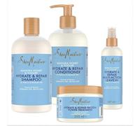 SheaMoisture Set - Miel de Manuka et Yaourt Shampooing 1 x 384 ml, Après-shampooing 1 x 384 ml, Traitement à base de protéines 1 x 355 ml, Multi-Action sans rinçage 1 x 237 ml