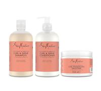 SheaMoisture Shampooing, Après-shampooing et Smoothie pour cheveux épais et bouclés Noix de Coco et Hibiscus Shampooing 1 x 384 ml, Après-shampooing 1 x 384 ml, Smoothie 1 x 326 ml - 3 articles