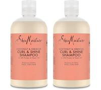 SheaMoisture Shampooing Boucles et Brillance pour cheveux épais et bouclés Noix de Coco et Hibiscus 2 x 384 ml