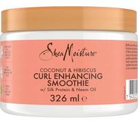 SheaMoisture Smoothie Rehausseur de Boucles pour cheveux épais et bouclés Noix de Coco & Hibiscus crème coiffante sans rinçage sans silicones ni sulfates 326 ml