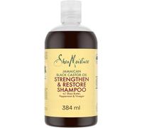 Sheamoisture Strengthen & Restore - Shampooing Doux - Sans Sulfate À L`Huile De Ricin Noir De Jamaïque Et Au Beurre De Karité - Pour Cheveux Abîmés Ou Traités Chimiquement - 1 X 384 Ml