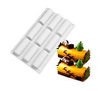 SHEANAON 9 Trous Réutilisables Antiadhésif Moule à Gâteau Demi-Cylindre Bûche pour Muffins, Cheesecake, Chocolat, Dessert - Moule à Pâtisserie pour Anniversaire, Fête, Décoration De Gâteau