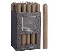 Shearer Candles Lot de 20 bougies de table sans gouttes - 20,3 cm - Taupe - 8 heures de combustion