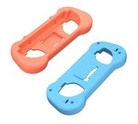 SHEAWA 2PCS Controller Grip Accessories for Switch 2 - Ergonomic Handle with Wrist Strap for JoyCon Grip, Compact Anti-Slip Design (Blue Orange)
