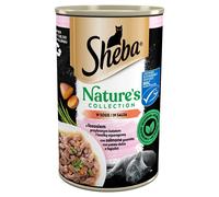 SHEBA boîte 400 g Nature's Collection avec saumon garni d'igname et haricots verts en sauce