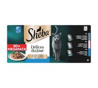 Sheba CATCARE Pouch Wet Fresh & Fine (Fish) Chunks in Gravy Adult 50 x 50G Multipack Standard