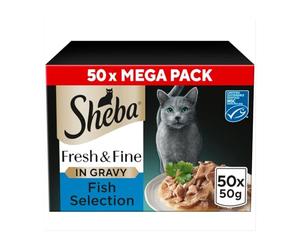 Sheba CATCARE Pouch Wet Fresh & Fine (Poisson) - pour Adulte - 50 g - Multipack Standard