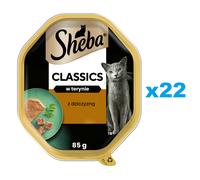 SHEBA Classics tray 22x85g aliment complet humide pour chats adultes avec cerf en terrine