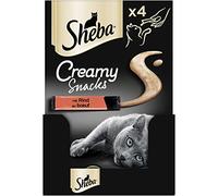 Sheba Creamy Snacks - Friandise crémeuse pour Chat avec du bœuf - Bâtonnets Pratiques à lécher à la Main - 44 x 12 g de friandises pour Chat