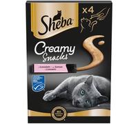 SHEBA Creamy Snacks friandises crémeuses pour chat au saumon 4x12g
