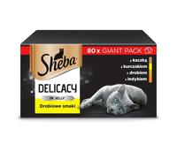 SHEBA sachets 80x85g Delicacy Saveurs de volaille - nourriture humide pour chats en gelée, au canard, au poulet, à la volaille, à la dinde