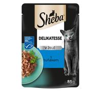 SHEBA Delicacy sachet 85g aliment complet humide pour chats adultes morceaux avec thon en gelée