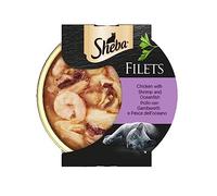 Sheba Filets Aliments humides pour Chats avec Poulet et crevettes, 32 bacs de 60 g chacune, Total 1920 g