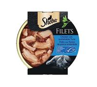 Sheba Filets Aliments humides pour Chats avec Poulet et Thon, 32 bacs de 60 g chacune, Total 1920 g