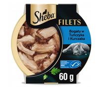 SHEBA Filets, nourriture humide pour chat au thon en sauce, 60 g