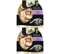 Sheba Filets - Nourriture Humide pour Chat - Poulet et crevettes - (16 x 60g), 60 g (Lot de 16)