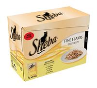 Sheba Fine Flakes in Jelly - Collection Volaille - Pochettes de Nourriture Humide pour Chat Adulte - 48 x 85 g