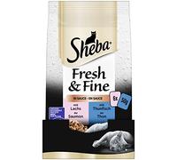 Sheba Fresh & Fine in Sauce - Nourriture Humide pour Chats - Saumon et Thon (MSC) - pour Un Changement Quotidien dans Un Sachet Extra Petit - 36 x 50 g