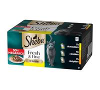 Sheba Nourriture humide pour chat - Fraîche et fine - Sachets pour chat Volaille en sauce - 50 x 50 g