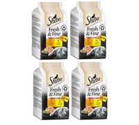 SHEBA Fresh & Fine Lot de 4 sachets en sauce avec dinde et poulet 4 x 6 x 50 g