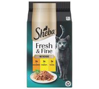 SHEBA Fresh & Fine sachets 6x50g nourriture humide pour chats en sauce avec poulet, dinde, canard